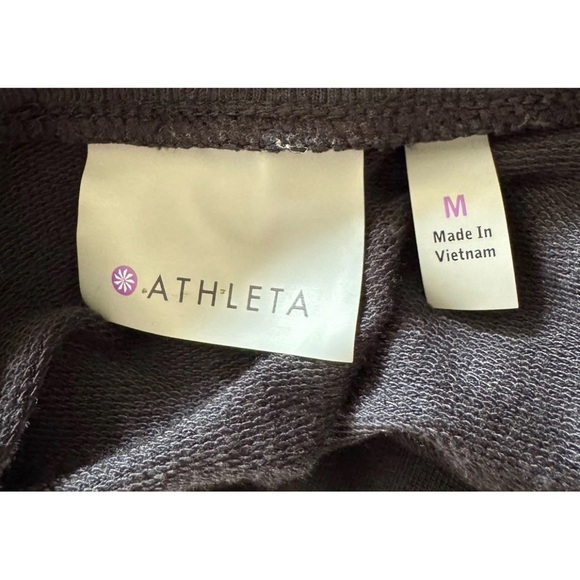 Athleta Black Sweatshirt Tunic Medium Thumbholes Pockets Athleisure Oversized - Picture 6 of 8